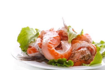 salted salmon bellies with spices