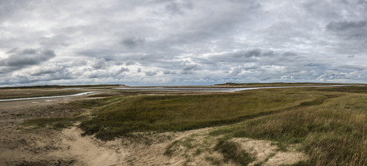 Fototapeta na wymiar Panoramic view on the Slufter on Texel island the Netherlands