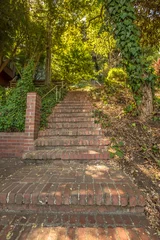 Foto op Aluminium Stairway, Greenwich Street Stairs leading up to Telegrapf Hill and Coit Tower, a popular attraction in San Francisco, California, United States. © bennymarty
