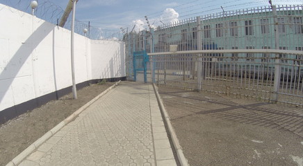 Fence in the colony of special regime. Inner perimeter. Russia 