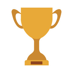 silhouette colorful Trophy Cup with plate vector illustration