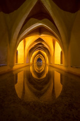 the ancient baths of the Alcazar palace in Seville
