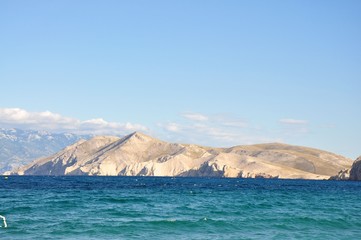 View from the island Krk, seascape scene of croatian sea, Croatia