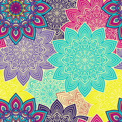 Ethnic floral seamless pattern