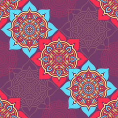 Ethnic floral seamless pattern