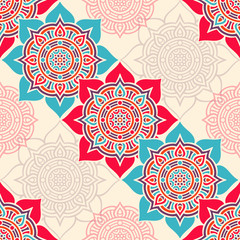 Ethnic floral seamless pattern