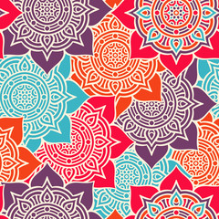 Ethnic floral seamless pattern