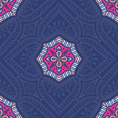 Ethnic floral seamless pattern