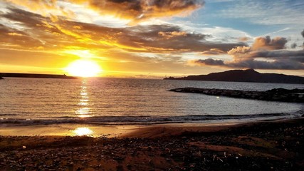 Obraz premium Golden sunset over Portofino mount