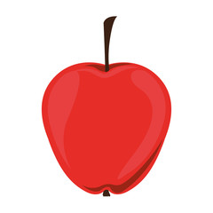 silhouette color of apple with stem vector illustration
