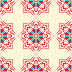 Ethnic floral seamless pattern