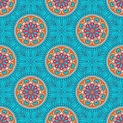 Ethnic floral seamless pattern
