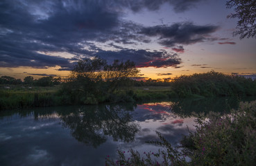 Oxfordshire sunset over the river Thames