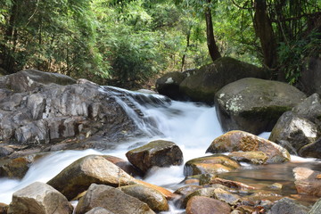 Naklejka na ściany i meble Namtok Phlio National Park is one of the famous waterfalls of Chanthaburi, Thailand