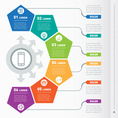 Part of the report with icons set. Vector infographic of technol
