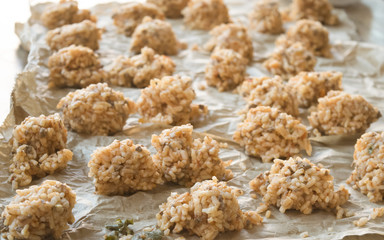 preparation of rice balls