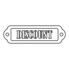 Discount rectangle label icon. Outline illustration of discount rectangle label vector icon for web