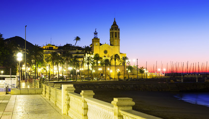 Fototapeta premium Sunset view of Sitges