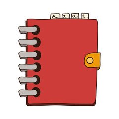 colorful phone book with spiral vector illustration