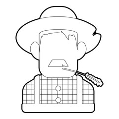 Farmer icon. Outline illustration of farmer vector icon for web design