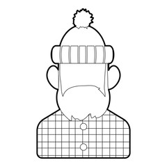 Lumberjack icon. Outline illustration of lumberjack vector icon for web design