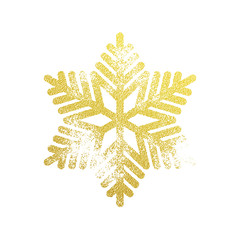 Golden snowflake ornament for Christmas decoration