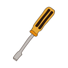 colorful silhouette with flat screwdriver vector illustration