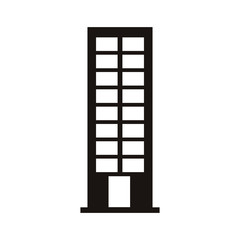 silhouette monochrome with office building vector illustration