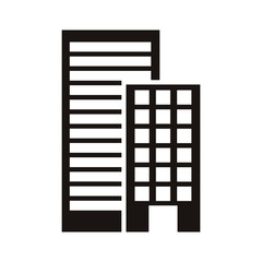 silhouette monochrome with offices buildings vector illustration