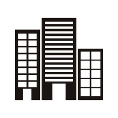 silhouette monochrome with offices buildings vector illustration