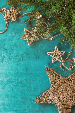 Christmas holiday turquoise background