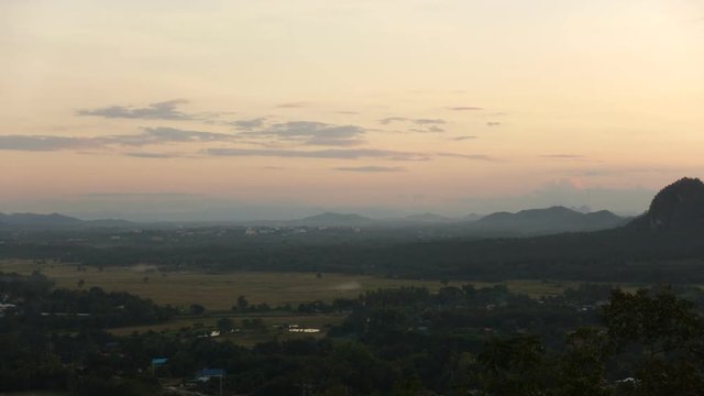 time lapse beautiful cloud movement in the sky in the evening above mountain, loei, Thailand
