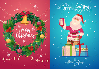 Christmas greeting card background poster. Vector illustration.