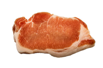 raw pork chop, isolated on white