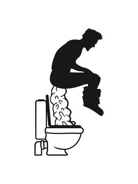 Toilet toilet giant big shit toilet funny brown sausage fladen stinking shit poop heap smell disgusting common comic cartoon