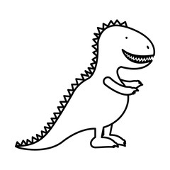 silhouette dinosaur toy flat icon vector illustration