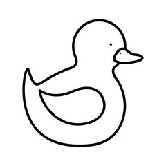 silhouette duck toy flat icon vector illustration