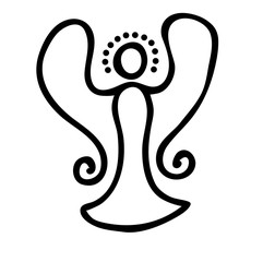 Obraz premium Vector illustration of abstract angel black and white