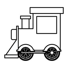 silhouette locomotive toy flat icon vector illustration