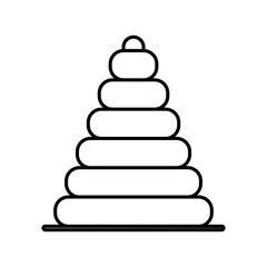 silhouette pyramid toy flat icon vector illustration