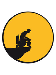 Cliff sun moon night werewolf large toilet toilet toilet brown sausage fladen stink shit poop heap smell comic cartoon