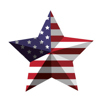 3d American flag star icon vector illustration