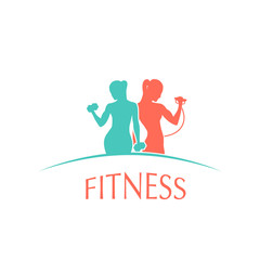 man and woman of fitness, gym silhouette character