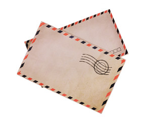 Two vintage airmail envelopes - obrazy, fototapety, plakaty