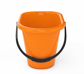 Orange Plastic Bucket. 3d Rendering