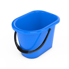 Blue Plastic Bucket. 3d Rendering