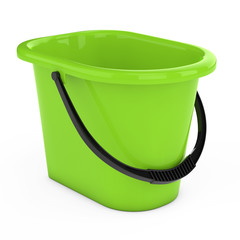 Green Plastic Bucket. 3d Rendering