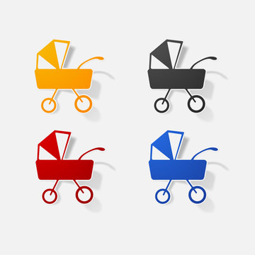 pram - baby carriage sticker