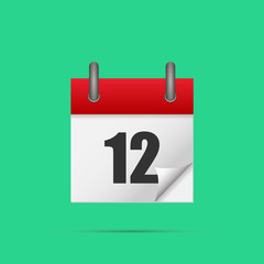 Calendar icon. Calendar date - 12th