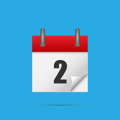 Calendar icon. Calendar date - 2th